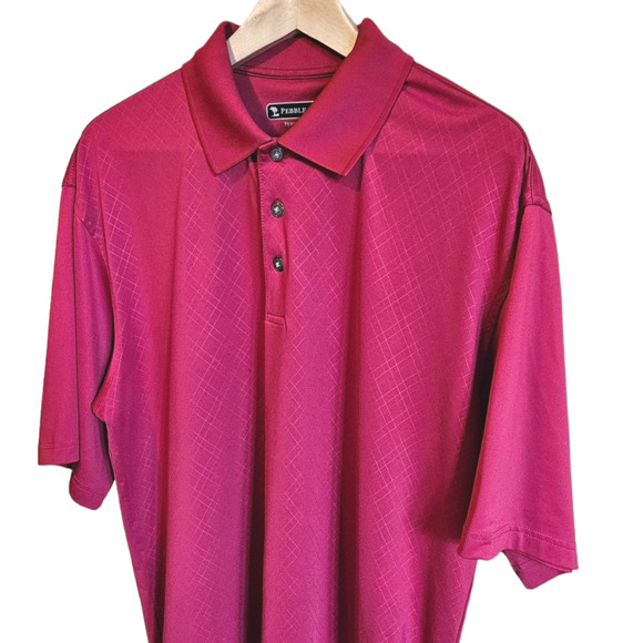 Pebble Beach Performance Golf Shirt Red Men's Large - Picture 2 of 6
